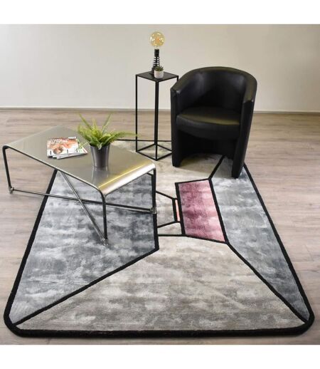 Tapis salon et chambre fait à la main en laine motif géométrique