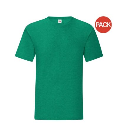 T-shirt iconic hommes vert chiné Fruit of the Loom