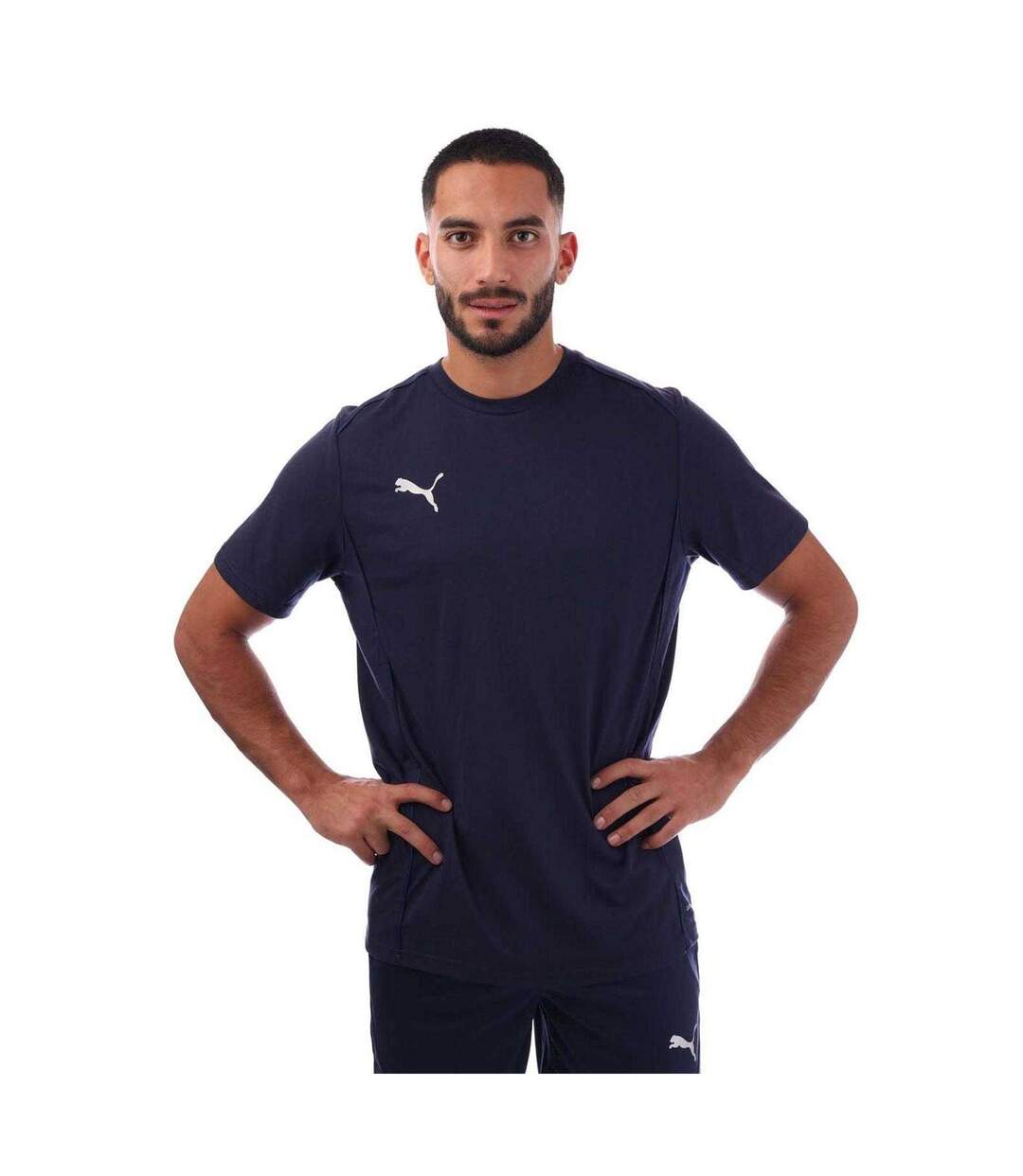 Mens Teamfinal Casuals Logo T-shirt Navy Puma-1