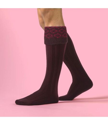 HJ Hall - Chaussettes de Chasse Homme en Laine Mérinos Motif Country
