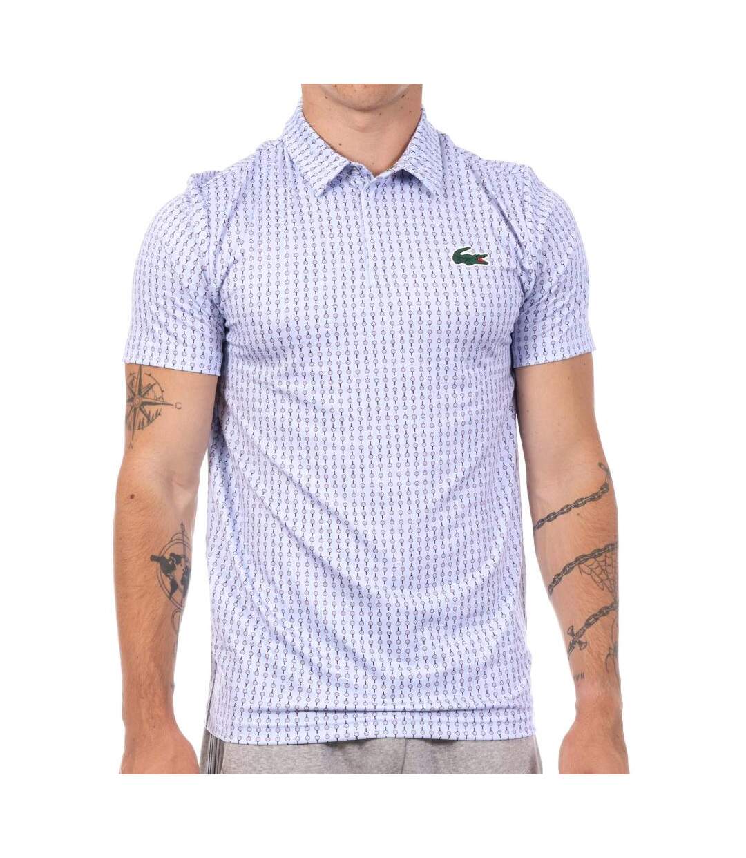 Polo bleu clair homme lacoste dh5348-1