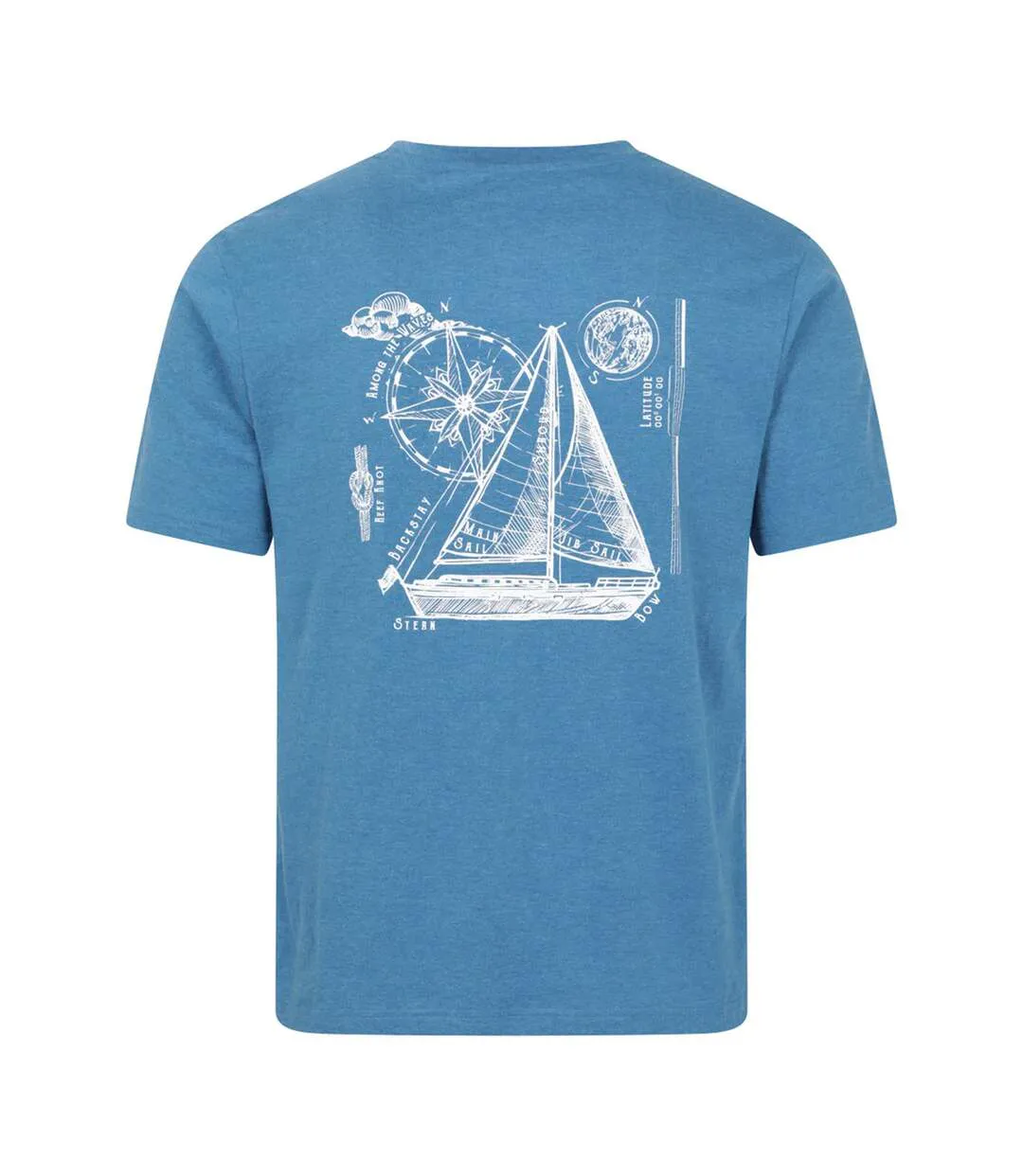 Mens Sailboat T-shirt Bright Blue Mountain Warehouse-2