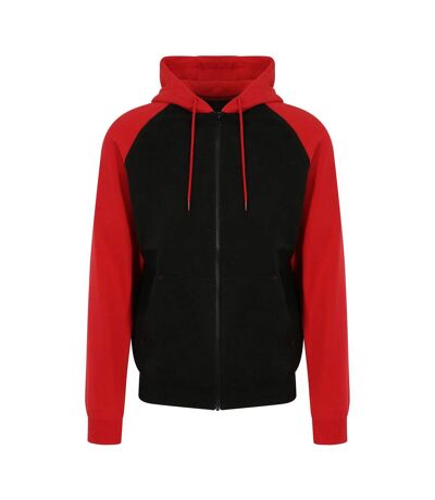 Sweat à capuche femme noir vif / rouge feu Awdis Awdis