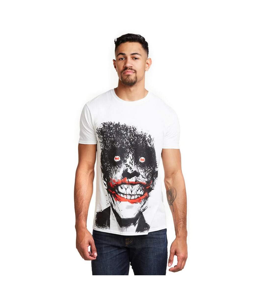 Batman - T-shirt - Homme (Blanc / Noir / Rouge) - UTTV1602