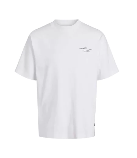 T-shirt Chad Branding Homme Blanc Jack And Jones