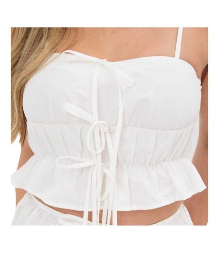 Haut Court Motif/style Ruché Femme Blanc I Saw It First