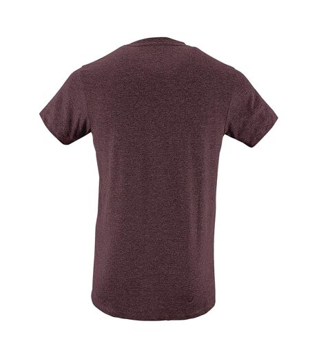 SOLS Mens Regent Slim Fit Short Sleeve T-Shirt (Heather Oxblood) - UTPC506