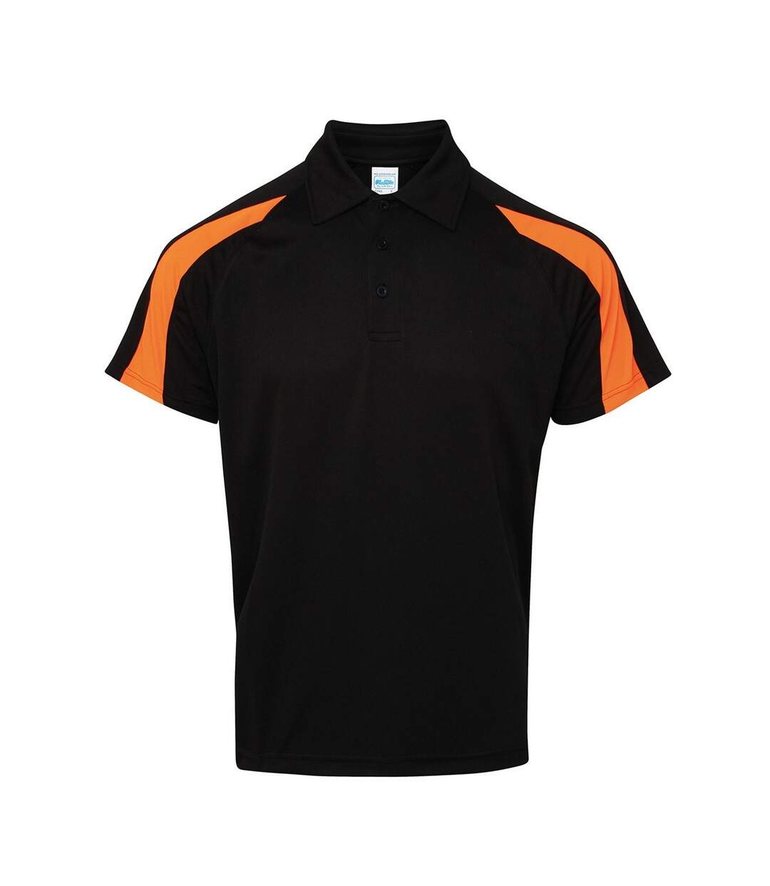 Polo Motif/style Contrasté Cool Homme Noir Vif Orange Électrique Just Cool-1