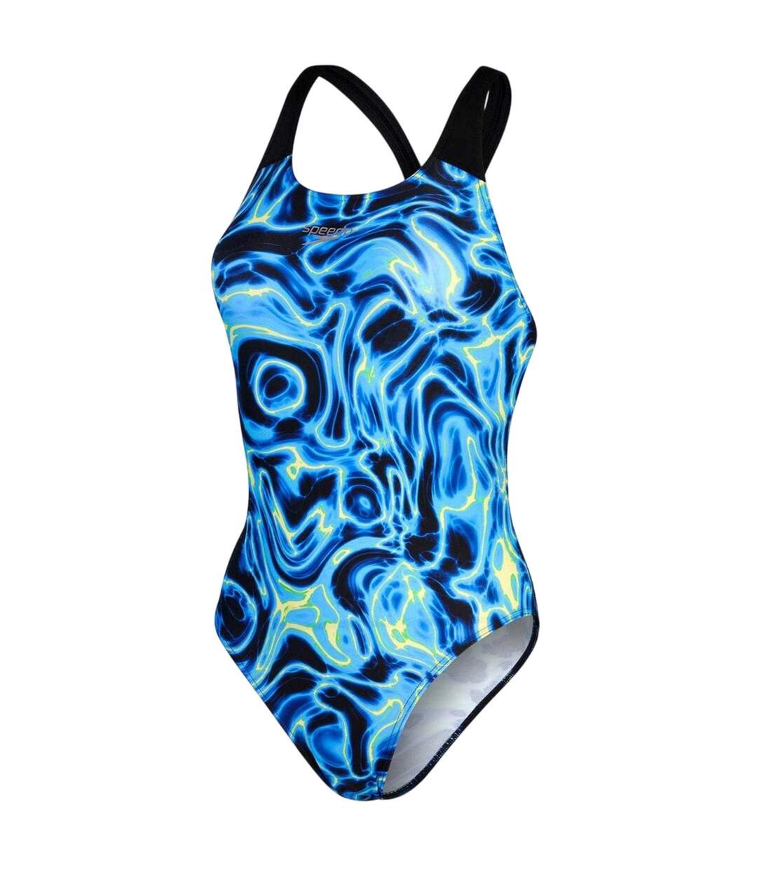 Maillot De Bain 1 Pièce Motif/style Abstrait Allover Digital Femme Bleu Noir Abstrait Speedo-2