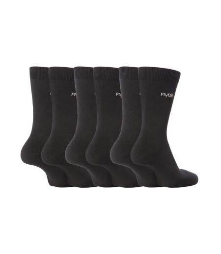 6 pairs Mens FiveG Plain Trouser Socks made with Fairtrade Cotton
