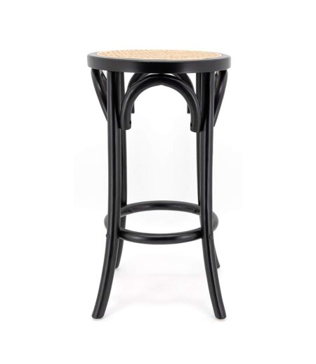 Tabouret en bouleau et cannage rotin