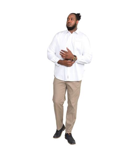 Duke Mens Aiden Kingsize Long Sleeve Classic Regular Shirt (White) - UTDC197