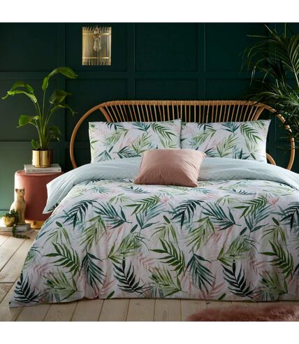 Bali palm duvet cover set green/white Furn