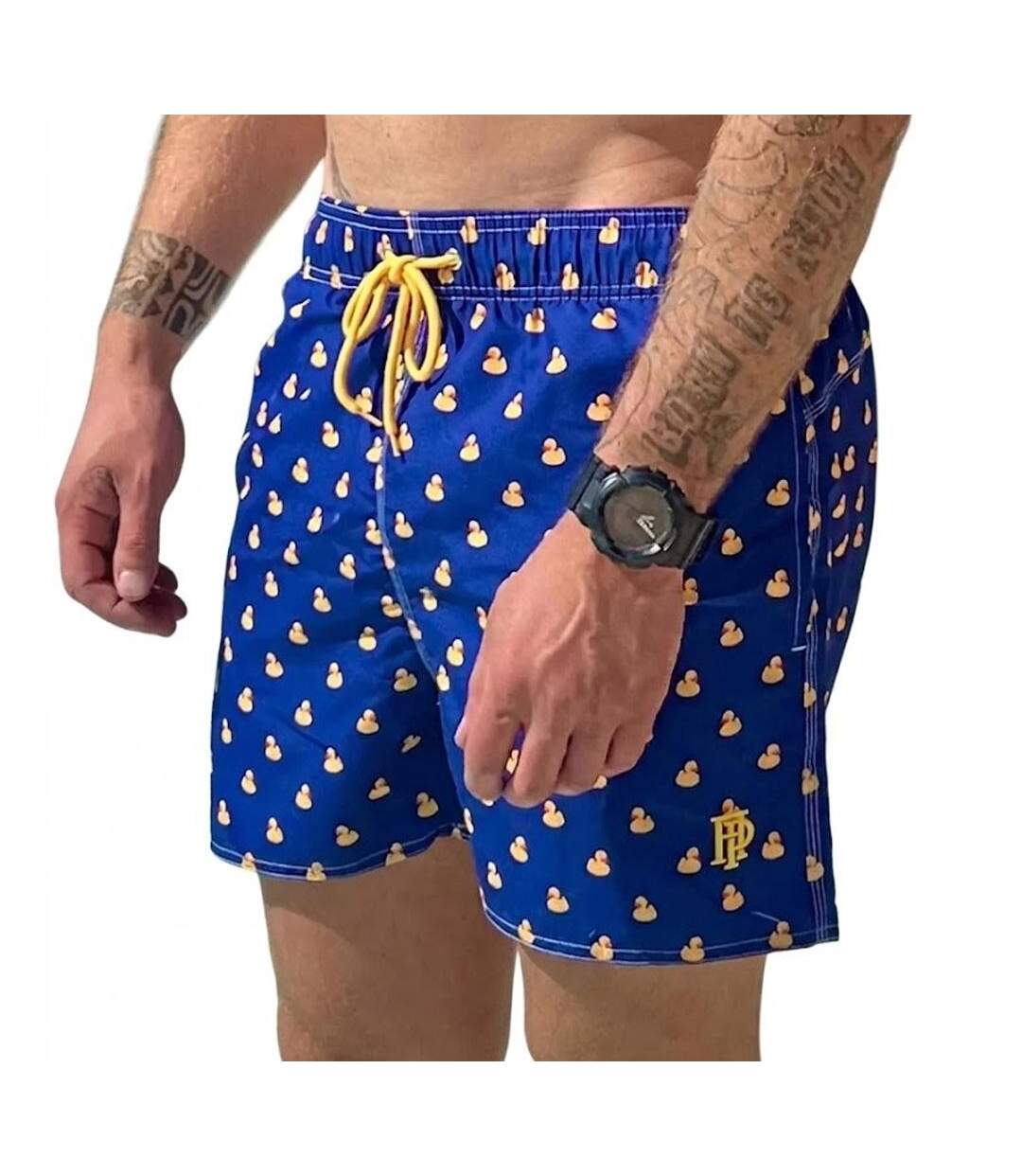 Maillot de bain bleu homme haute pression canard-1