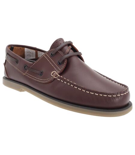 Dek Mens Moccasin Boat Shoes (Brown Leather) - UTDF676