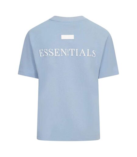Womens/ladies Essentials Logo Boyfriend T-shirt Mineral Blue Blank Essentials