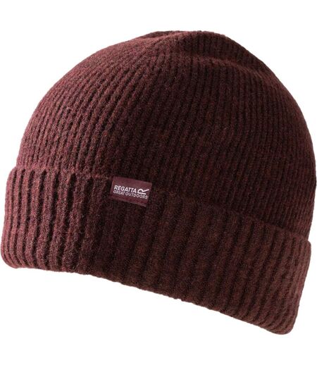 Bonnet Uni Et Côtelé À Revers Basic Femme Pourpre Regatta