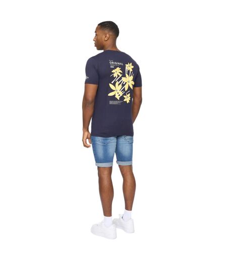 Mens flowers t-shirt navy Crosshatch