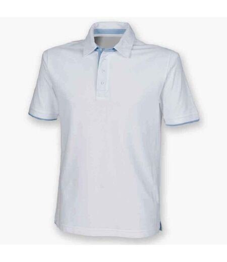 Polo homme blanc / ciel Front Row