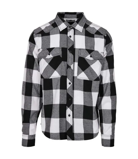 Chemise Motif/style À Carreaux Homme Noir Blanc Build Your Brand