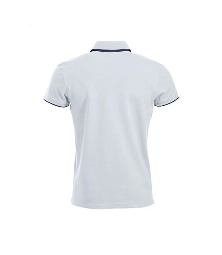 Polo seattle homme blanc / bleu marine foncé Clique