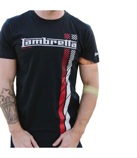 Mens Ss25 Racing Stripe T-shirt Navy Lambretta