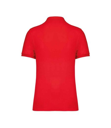 Mens Pique Polo Shirt Poppy Red Native Spirit