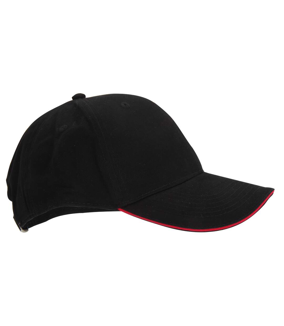 Beechfield Adults Unisex Athleisure Cotton Baseball Cap (Black/Classic Red) - UTBC3433-1