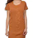 Robe  en tricot orange à  manches courtes, parfaite pour un look décontracté et chic-3