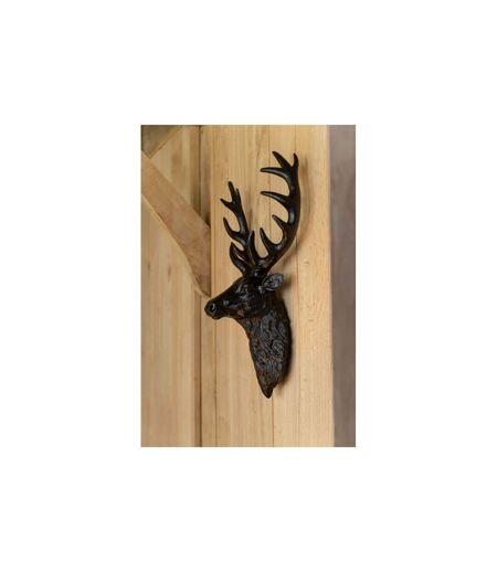 Trophée Mural Déco Tête de Cerf 57cm Noir