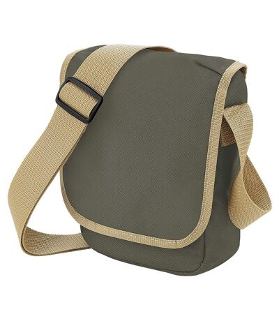 Bagbase Mini Adjustable Reporter / Messenger Bag (2 liters) (Pack of 2) (Olive/Caramel) (One Size) - UTBC4474