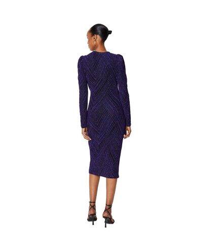 Womens/ladies brillo abstract midi dress blue Principles