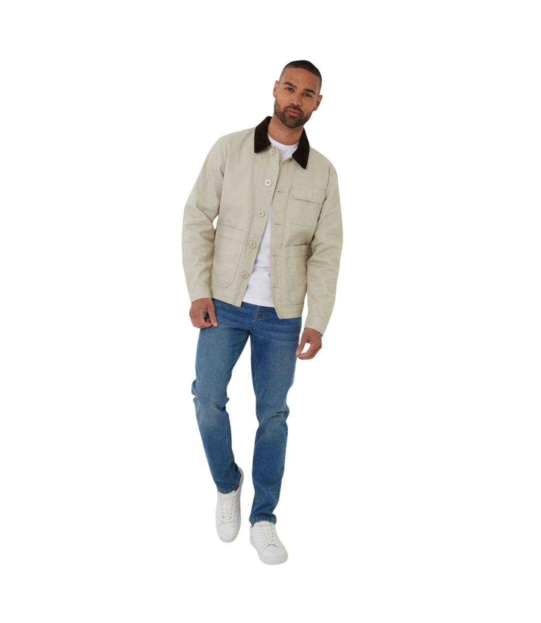 Veste Utilitaire Homme Beige Gris Threadbare-4