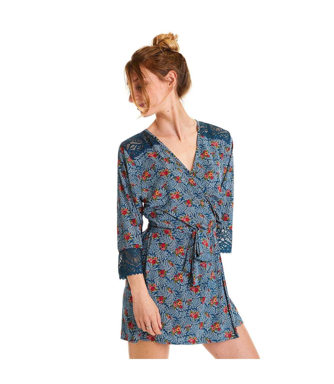 Kimono multico bleu Paprika-2