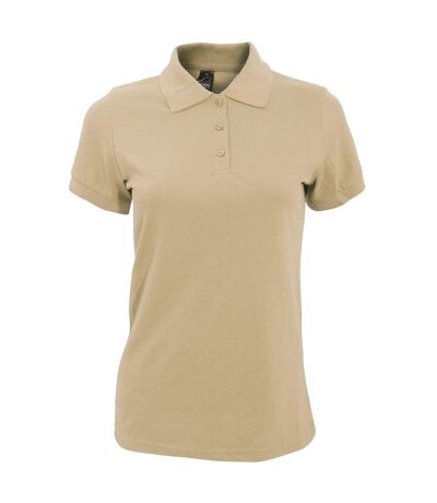 SOLS - Polo manches courtes PRIME - Femme (Beige) - UTPC494