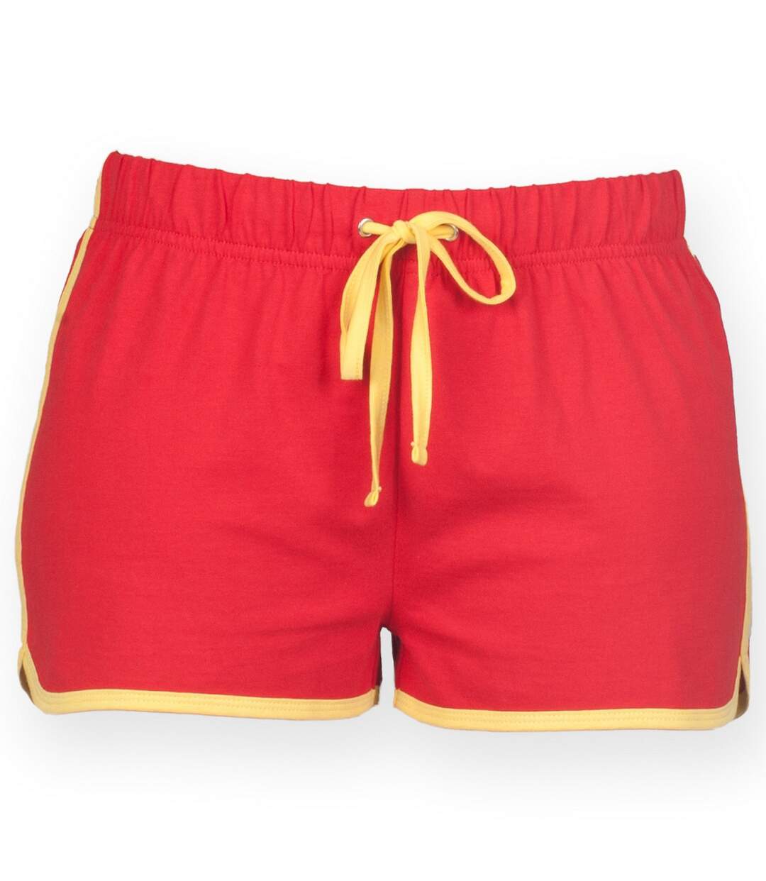 Short de sport rétro femme rouge/jaune Skinni Fit