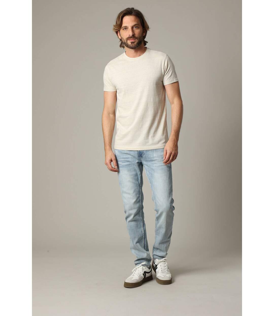 T-shirt en jersey de coton avec application printée zébrée COLADA-1