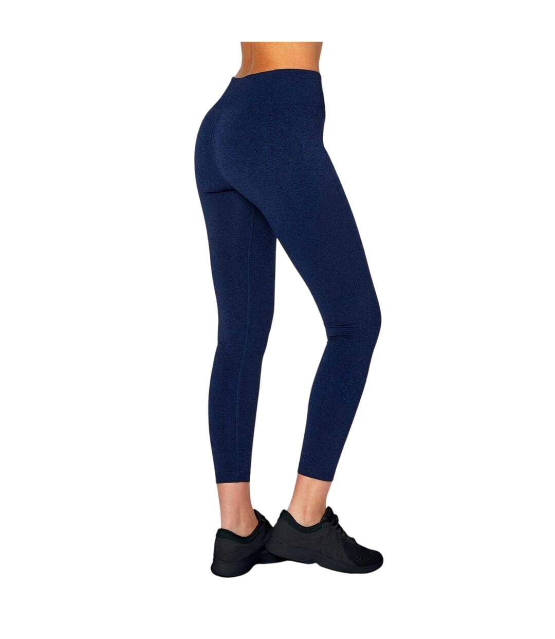 Womens/ladies Seamless High Rise Leggings Navy USA Pro-2