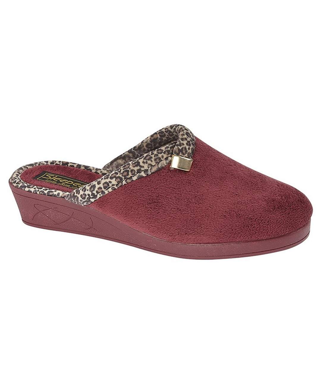 Womens/ladies jackie slippers burgundy Sleepers