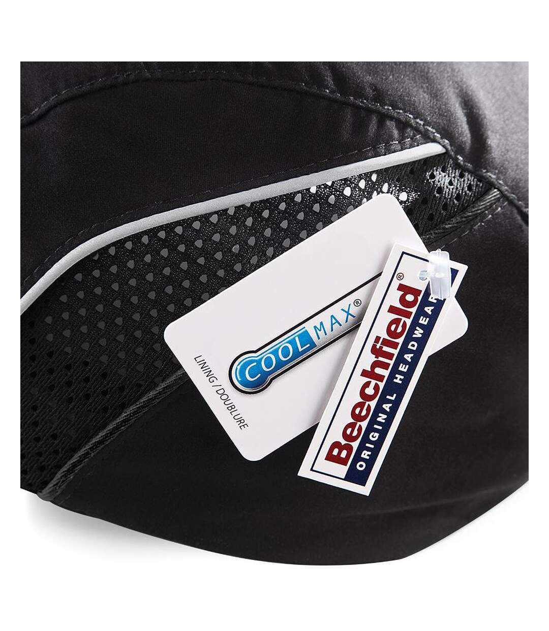 Beechfield Coolmax® Flow Mesh Baseball Cap / Headwear (Black) - UTRW225-4