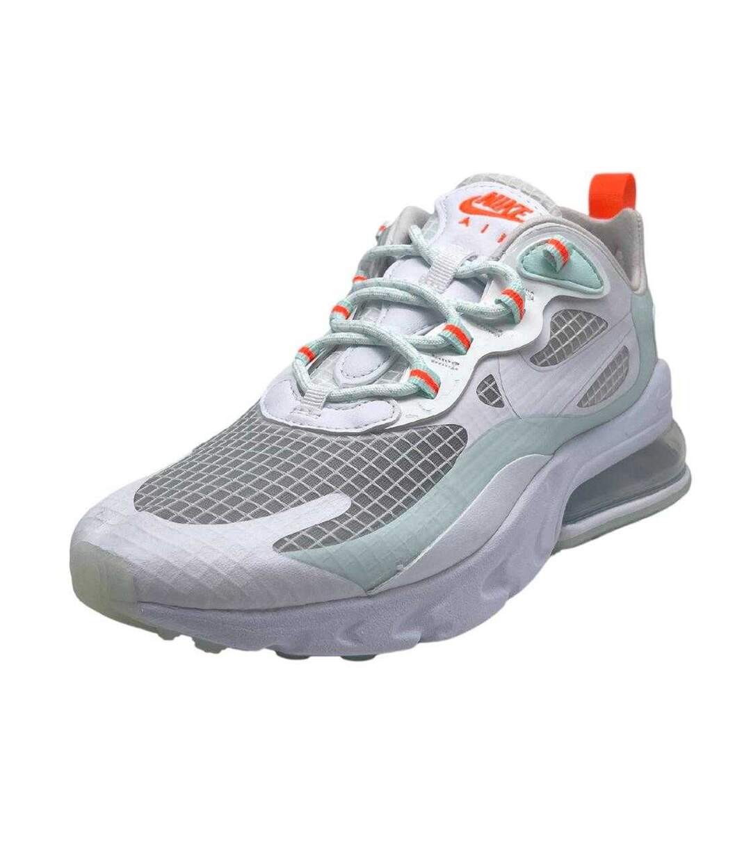 Baskets Air Max React Femme Blanc Bleu Clair Orange Nike-4