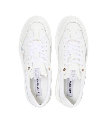 Mens Orlando Leather Trainers White Steve Madden