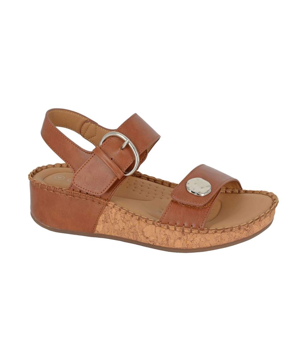 Womens/ladies Mirian Pu Sandals Tan Cipriata-1