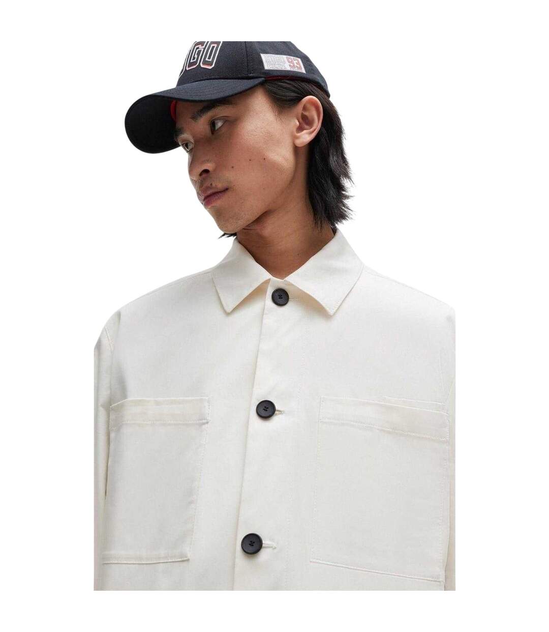 Mens Juliano242 Plain Long-sleeved Shirt Jacket White Hugo-4