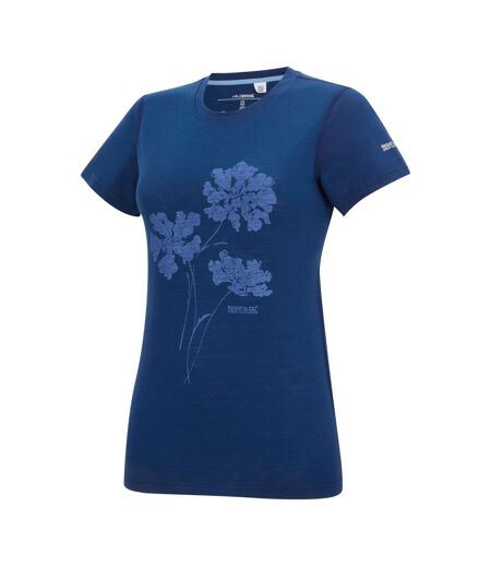 T-shirt Motif/style Floral Escade Femme Bleu Regatta