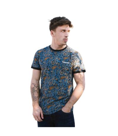 Mens Ss25 Paisley T-shirt Navy Tobacco Lambretta