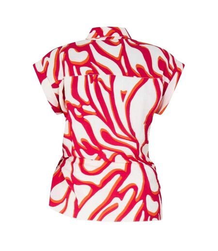 Chemise Mancherons Motif/style Tourbillon Femme Rouge Blanc Biba
