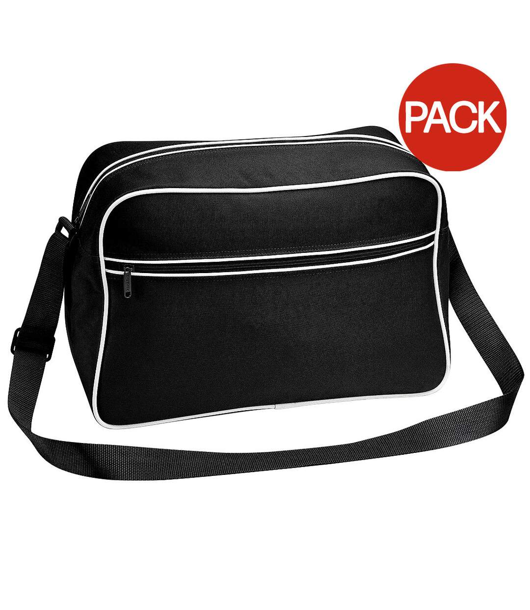 Bagbase Retro Adjustable Shoulder Bag (18 Liters) (Pack of 2) (Black/White) (One Size) - UTBC4479-1