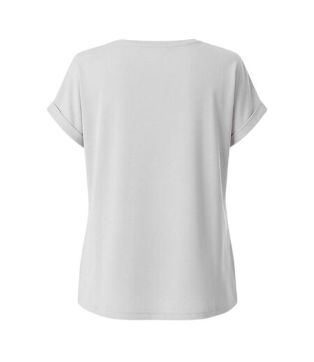 Womens/ladies Logo Short-sleeved T-shirt Grey Marl USA Pro