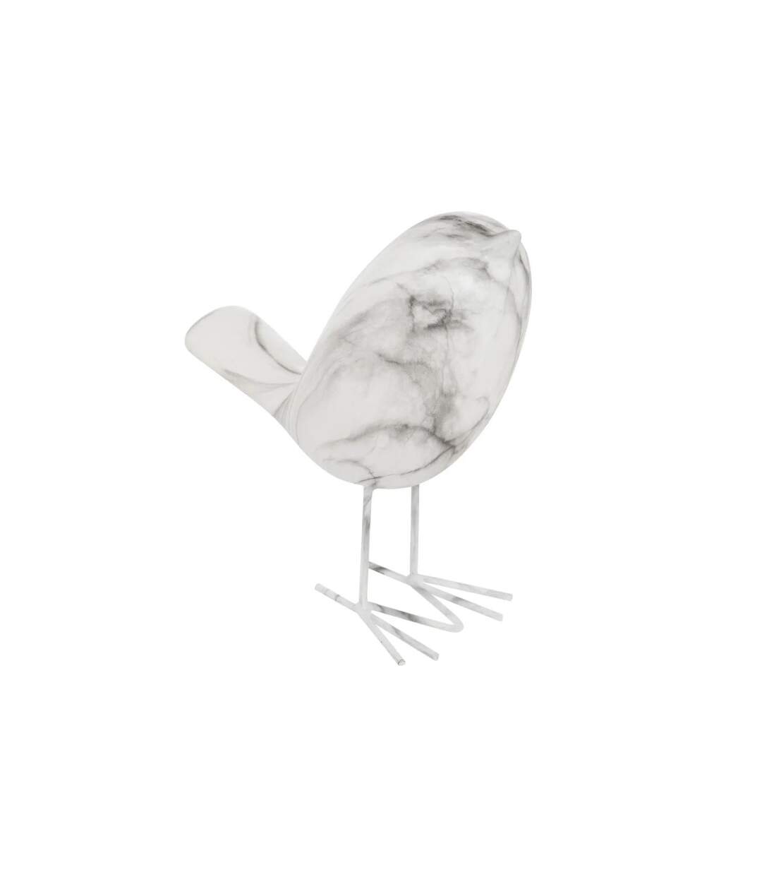 Statuette Oiseau en Céramique Olen 19cm Blanc-1